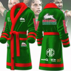NRL South Sydney Rabbitohs Custom Name New Version Fleece Bathrobe