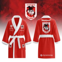 NRL St. George Illawarra Dragons Custom Name New Edition Fleece Bathrobe