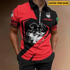 NRL St. George Illawarra Dragons Custom Name Special Edition Zipper Polo Shirt