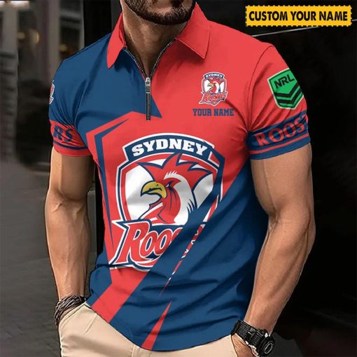 NRL Sydney Roosters Custom Name Special Edition Zipper Polo Shirt