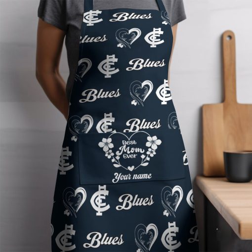 AFL Carlton Blues Custom Name Gift For Mom Apron