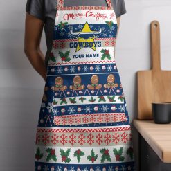 NRL North Queensland Cowboys Custom Name Christmas Gift For Fans Apron
