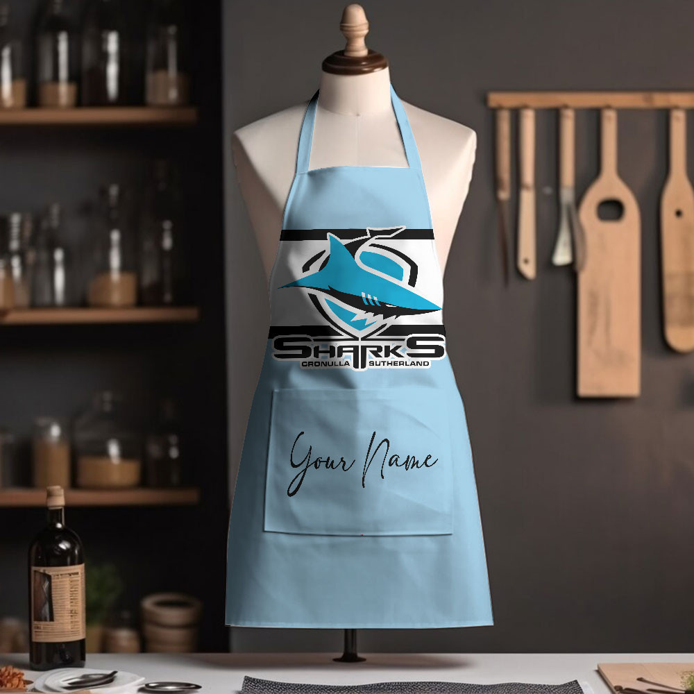 NRL Cronulla-Sutherland Sharks Custom Name New Edition Apron