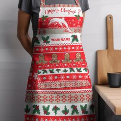 NRL Dolphins Custom Name Christmas Gift For Fans Apron