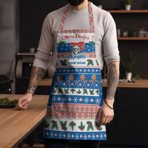 NRL Newcastle Knights Custom Name Christmas Gift For Fans Apron