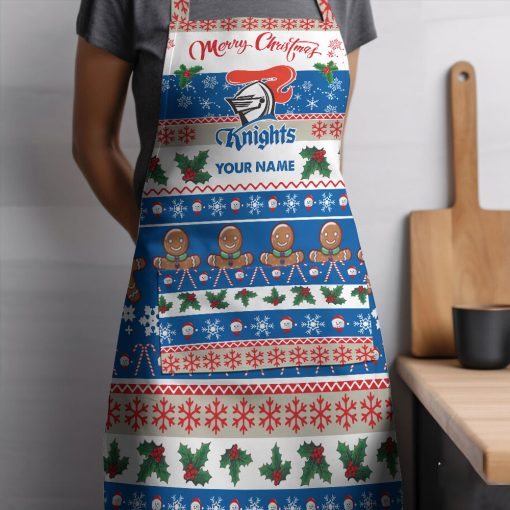 NRL Newcastle Knights Custom Name Christmas Gift For Fans Apron