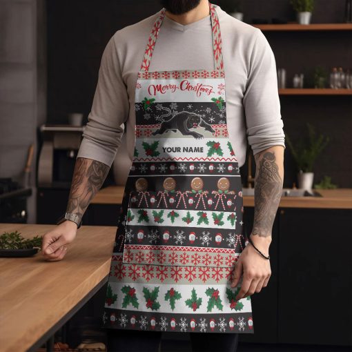 NRL Penrith Panthers Custom Name Christmas Gift For Fans Apron