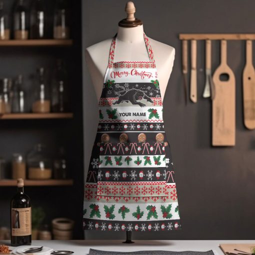 NRL Penrith Panthers Custom Name Christmas Gift For Fans Apron