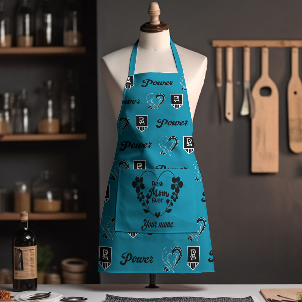 AFL Port Adelaide Custom Name Gift For Mom Apron