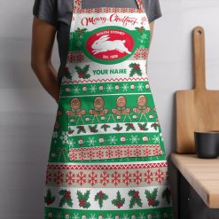 NRL South Sydney Rabbitohs Custom Name Christmas Gift For Fans Apron