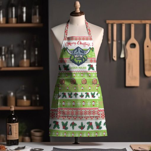 NRL Canberra Raiders Custom Name Christmas Gift For Fans Apron
