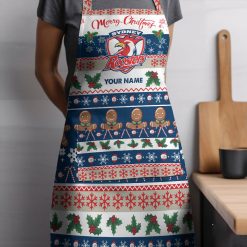 NRL Sydney Roosters Custom Name Christmas Gift For Fans Apron