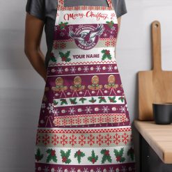 NRL Manly Warringah Sea Eagles Custom Name Christmas Gift For Fans Apron