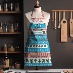 NRL Cronulla-Sutherland Sharks Custom Name Christmas Gift For Fans Apron