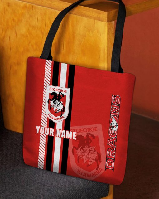 NRL St. George Illawarra Dragons Custom Name New Edition Tote Bag