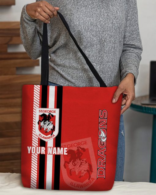 NRL St. George Illawarra Dragons Custom Name New Edition Tote Bag
