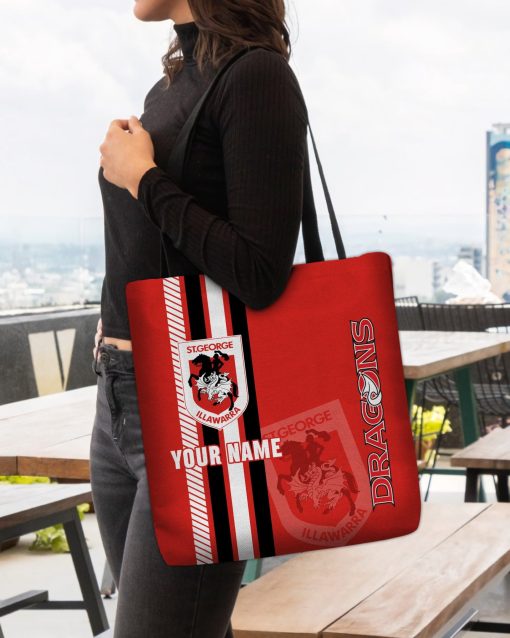 NRL St. George Illawarra Dragons Custom Name New Edition Tote Bag