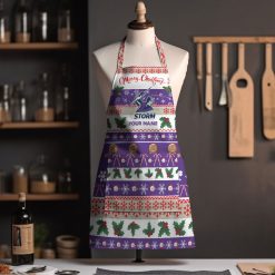 NRL Melbourne Storm Custom Name Christmas Gift For Fans Apron