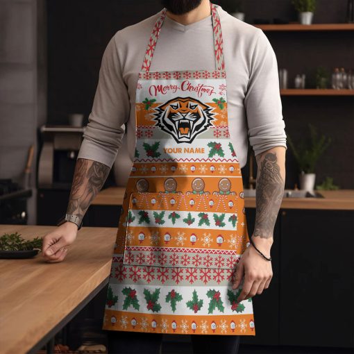 NRL Wests Tigers Custom Name Christmas Gift For Fans Apron