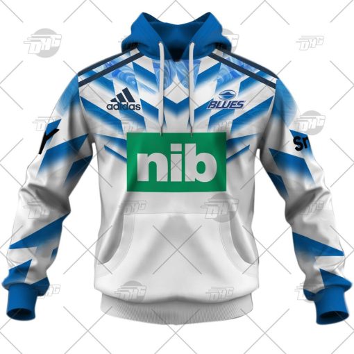 Auckland Blues Custom Name Number 2022 Away Jersey Pullover Hoodie