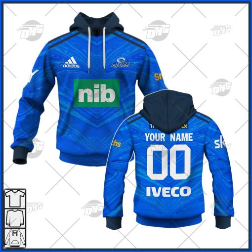 Auckland Blues Custom Name Number 2022 Home Jersey Pullover Hoodie