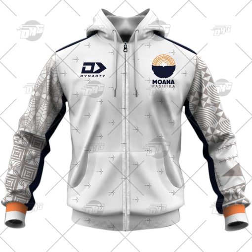 Moana Pasifika Custom Name Number 2022 Away Jersey Zip Up Hoodie