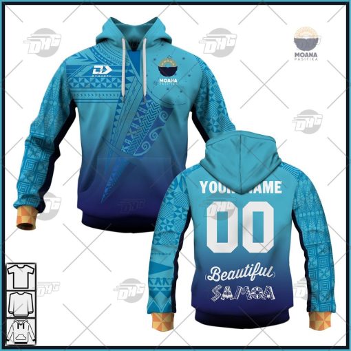 Moana Pasifika Custom Name Number 2022 Home Jersey Pullover Hoodie