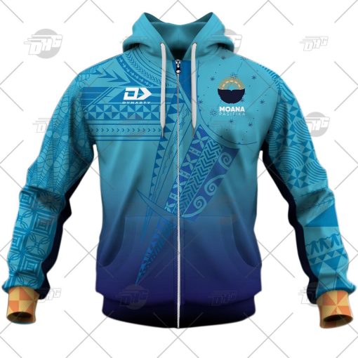 Moana Pasifika Custom Name Number 2022 Home Jersey Zip Up Hoodie