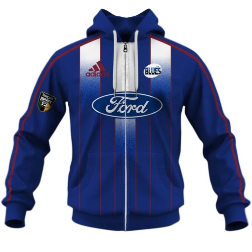 Auckland Blues Custom Name Number Vintage 2000 Jersey Zip Up Hoodie