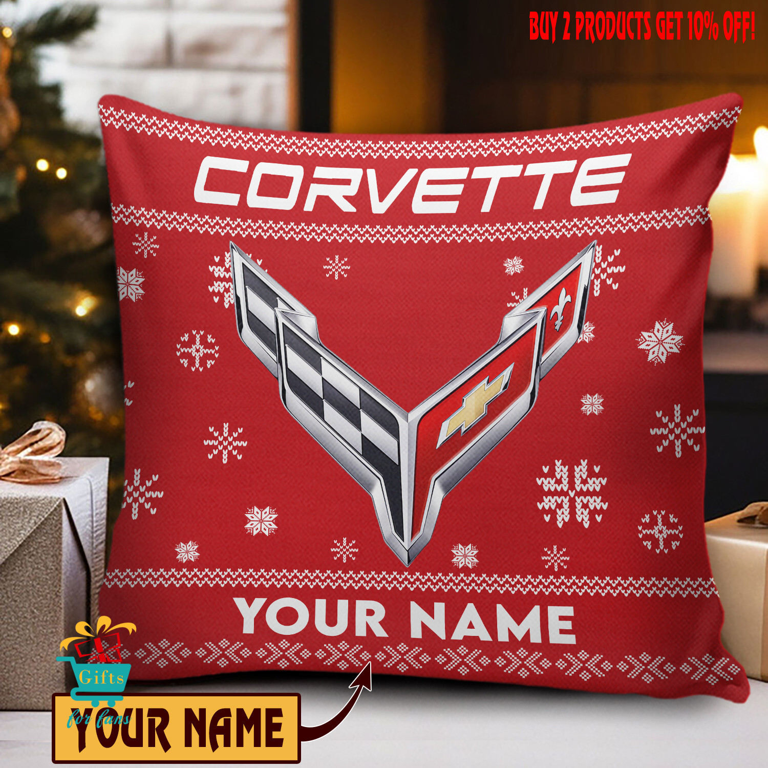 Chevrolet Corvette Custom Name Special Edition Square Pillow Case Chevrolet Corvette Custom Name Special Edition Square Pillow Case
