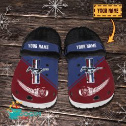Ford Mustang Custom Name New Edition BW Fleece Crocs