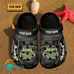 Jeep Custom Name Fan Edition BW Crocs