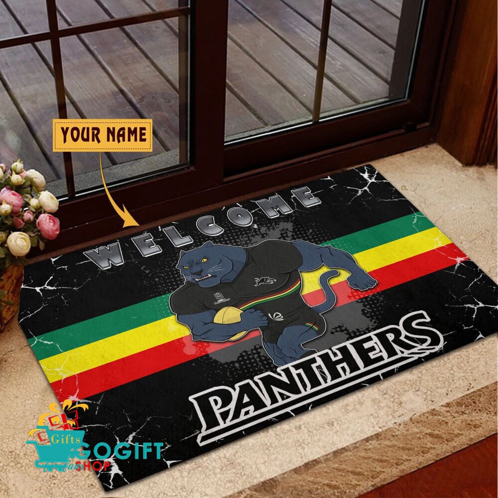 Penrith Panthers Custom Name Mascot Rubber Doormat Penrith Panthers Custom Name Mascot Rubber Doormat