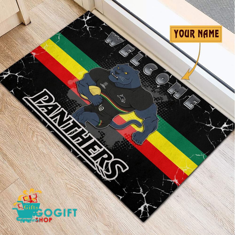 Penrith Panthers Custom Name Mascot Rubber Doormat Penrith Panthers Custom Name Mascot Rubber Doormat