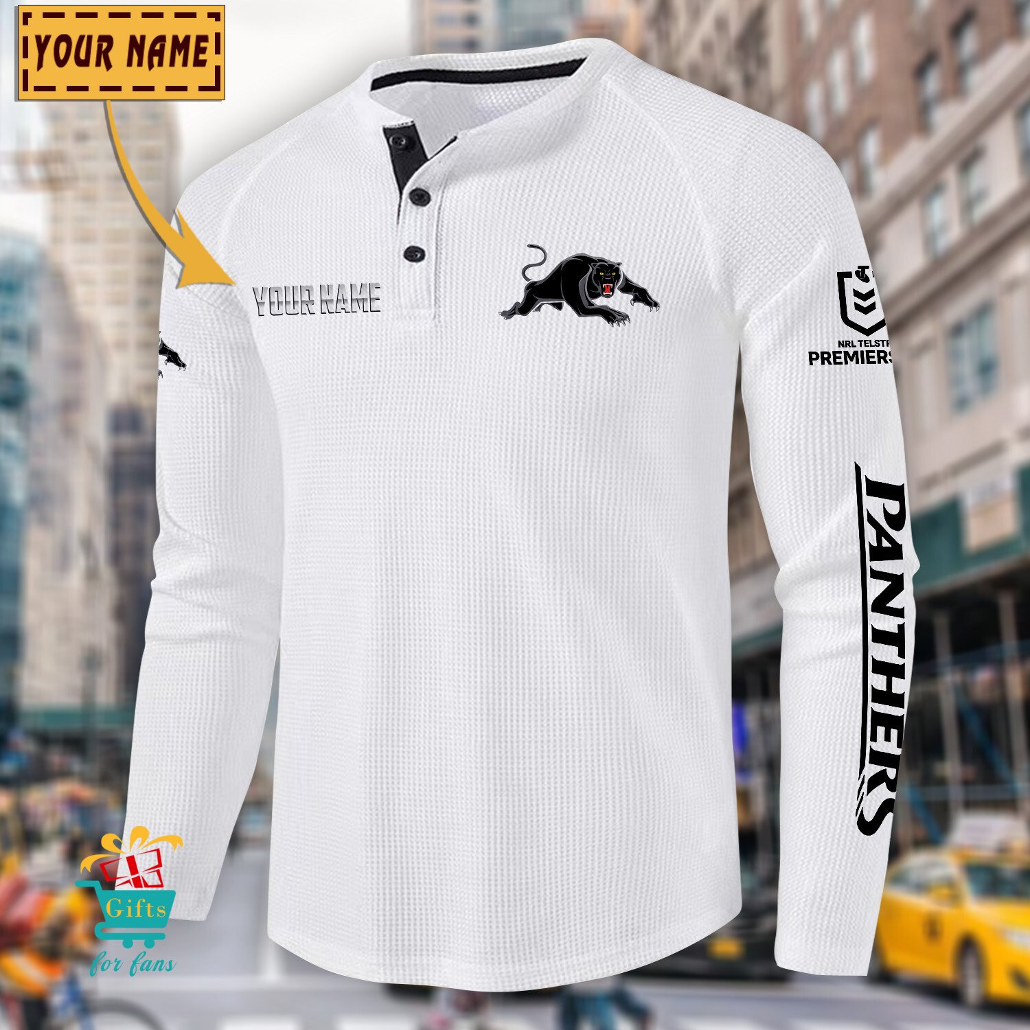 Penrith Panthers Custom Name New Edition Henley Long Sleeve Shirt Penrith Panthers Custom Name New Edition Henley Long Sleeve Shirt