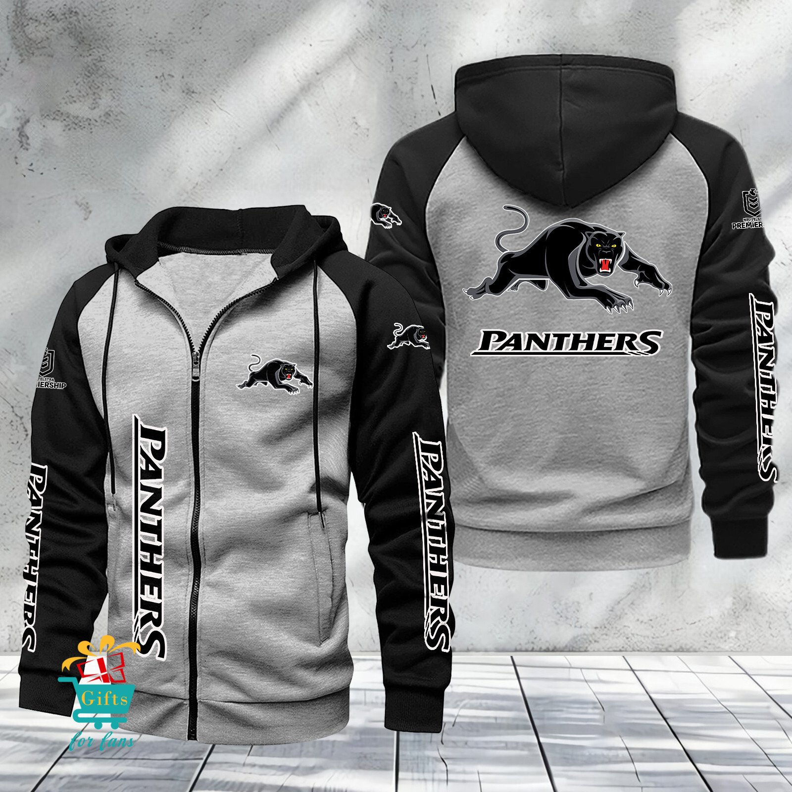 Penrith Panthers New Edition Raglan Zipper Hoodie Penrith Panthers New Edition Raglan Zipper Hoodie
