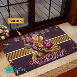 Brisbane Broncos Custom Name Mascot Rubber Doormat