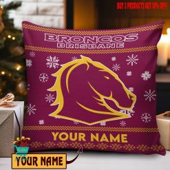 Brisbane Broncos Custom Name Special Edition Square Pillow Case