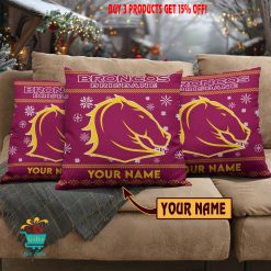 Brisbane Broncos Custom Name Special Edition Square Pillow Case