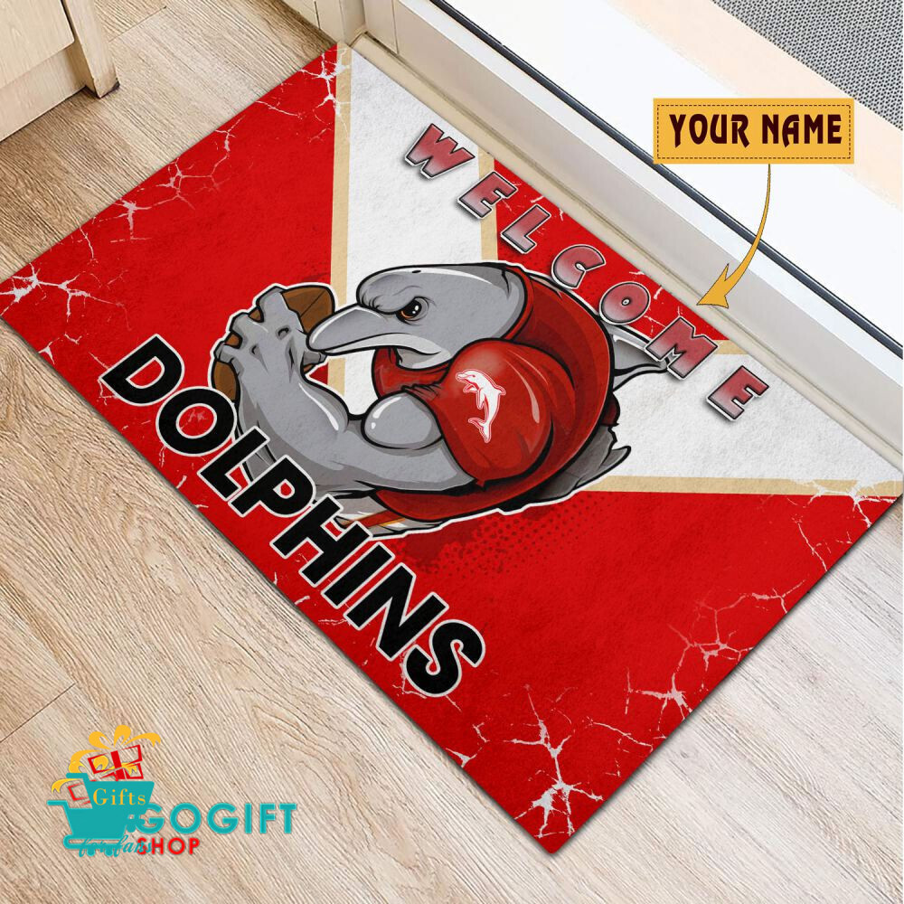 Dolphins Custom Name Mascot Rubber Doormat Dolphins Custom Name Mascot Rubber Doormat