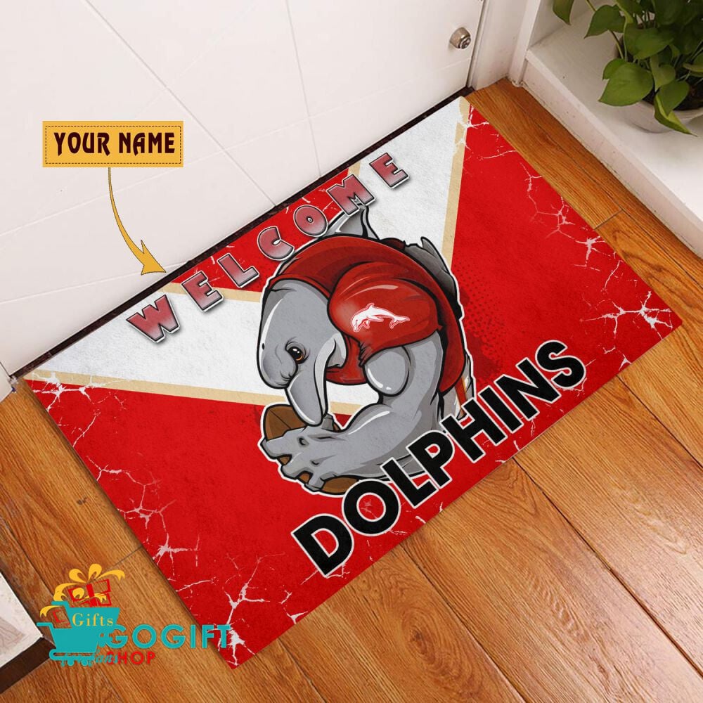 Dolphins Custom Name Mascot Rubber Doormat Dolphins Custom Name Mascot Rubber Doormat