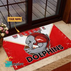 Dolphins Custom Name Mascot Rubber Doormat