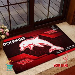 Dolphins Custom Name New Edition Rubber Doormat