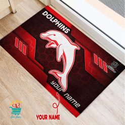 Dolphins Custom Name New Edition Rubber Doormat