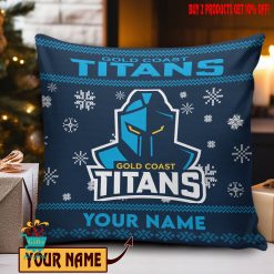 Gold Coast Titans Custom Name Special Edition Square Pillow Case