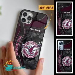 Manly Warringah Sea Eagles Custom Name Fan Edition Phone Case