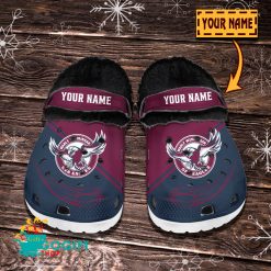 Manly Warringah Sea Eagles Custom Name Limited Editon Fleece Crocs