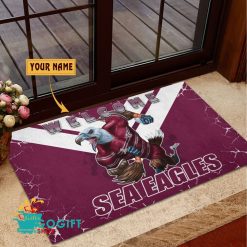 Manly Warringah Sea Eagles Custom Name Mascot Rubber Doormat