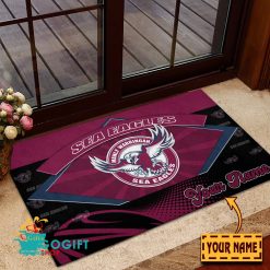 Manly Warringah Sea Eagles Custom Name Special Edition Rubber Doormat