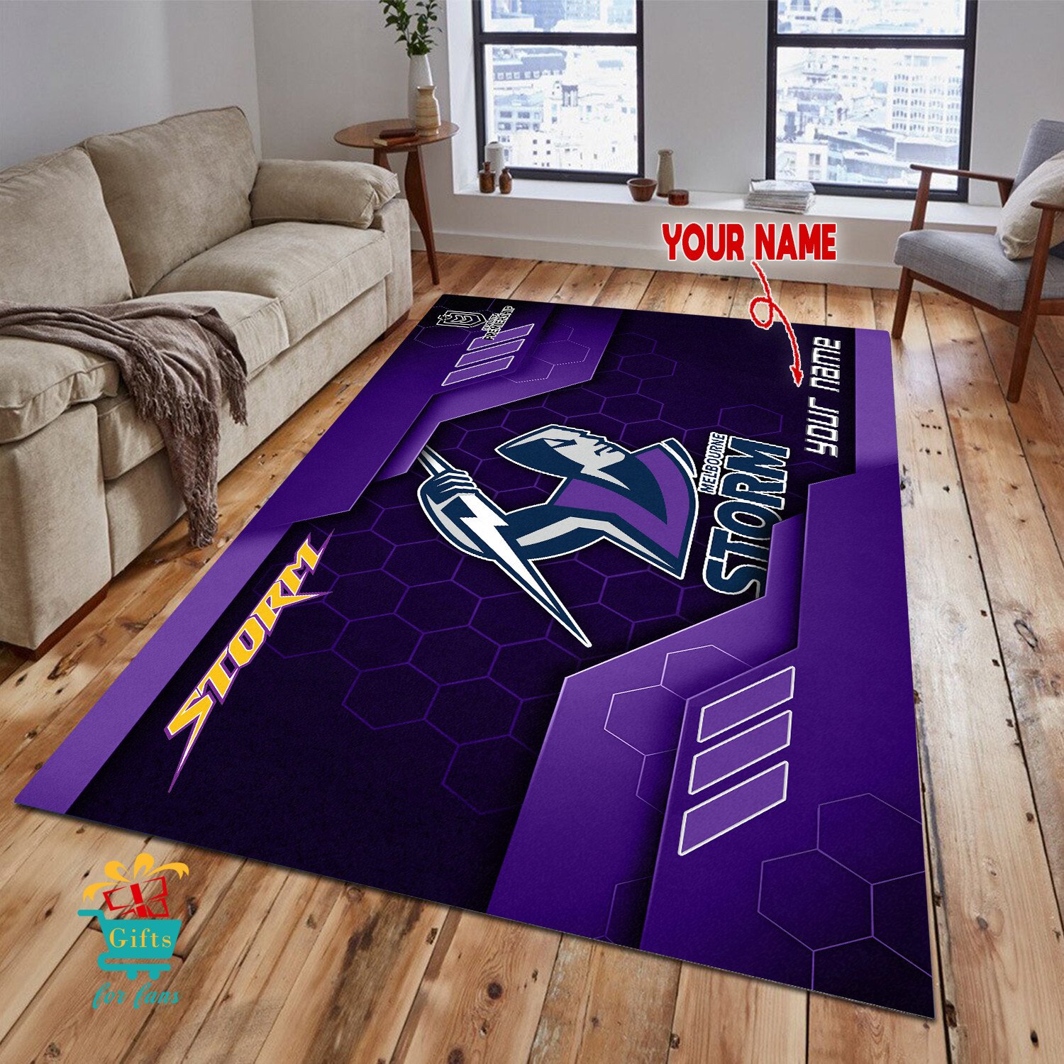 Melbourne Storm Custom Name New Edition Floor Rug Melbourne Storm Custom Name New Edition Floor Rug